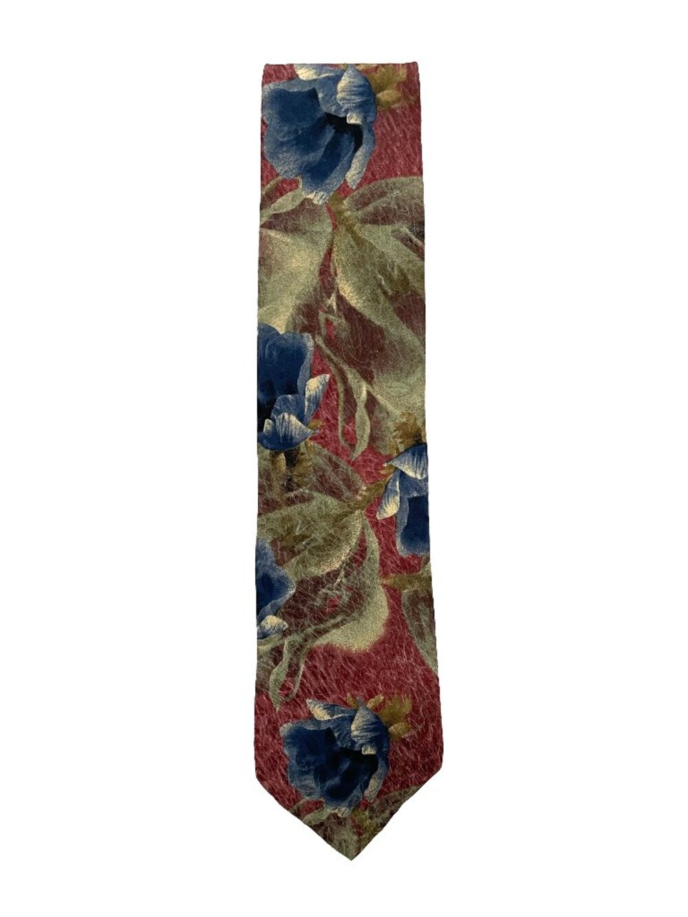 Vintage Structure Italian Fabric Floral Tie 90s